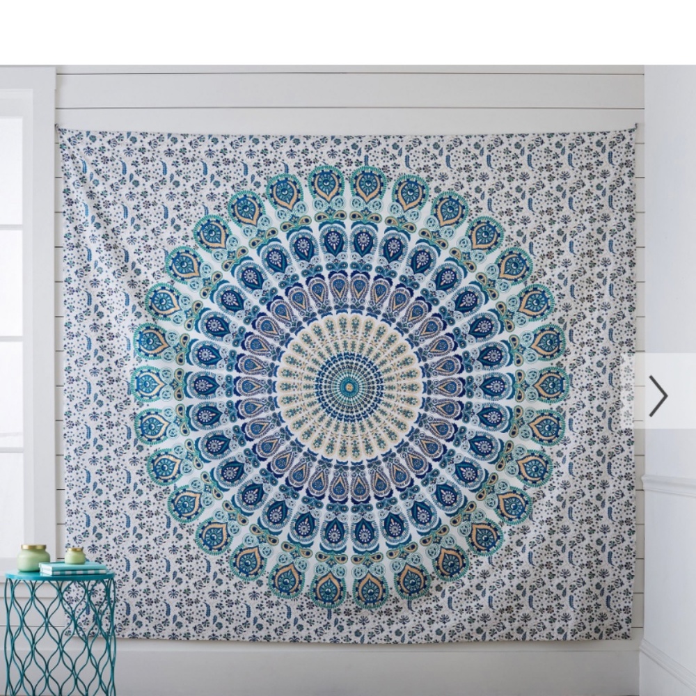 Pottery Barn Teen Dorm Tapestry Blue and Green new